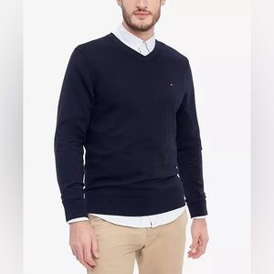 NWT Tommy Hilfiger Men's Essential Solid V-Neck Sweater - Size XL - Navy